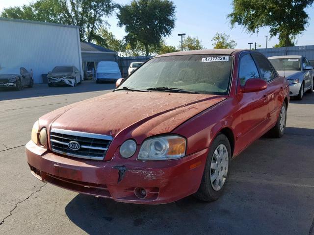 KNAGD126245288863 - 2004 KIA OPTIMA LX BURGUNDY photo 2