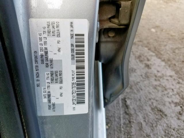 JM1DE1KY7E0179785 - 2014 MAZDA MAZDA2 SPO GRAY photo 10