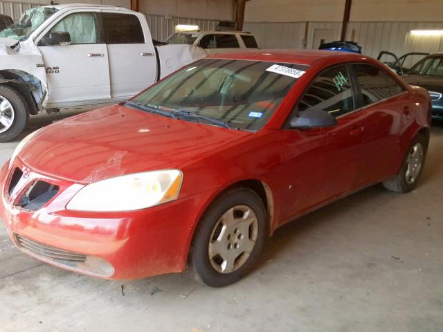 1G2ZF58B974265726 - 2007 PONTIAC G6 VALUE L RED photo 2