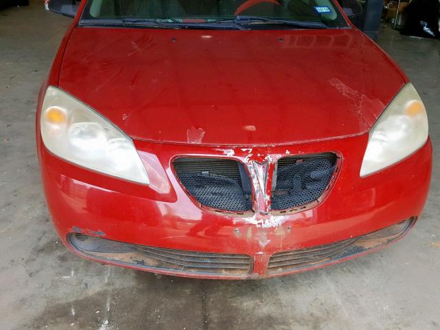 1G2ZF58B974265726 - 2007 PONTIAC G6 VALUE L RED photo 9