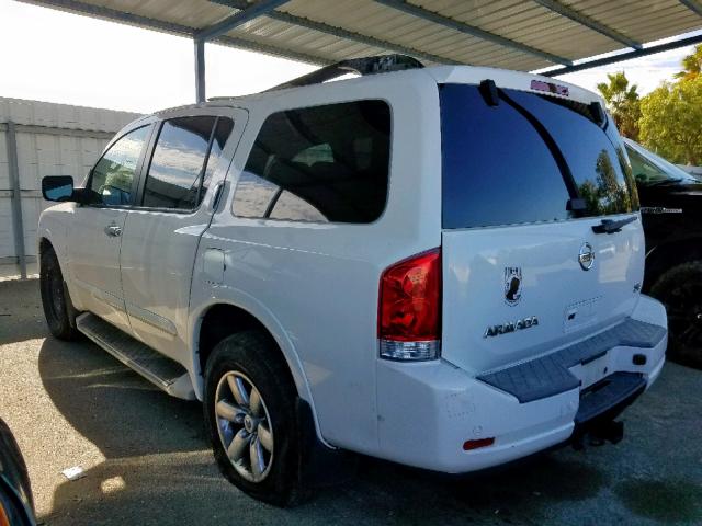 5N1AA0ND7AN616825 - 2010 NISSAN ARMADA SE WHITE photo 3