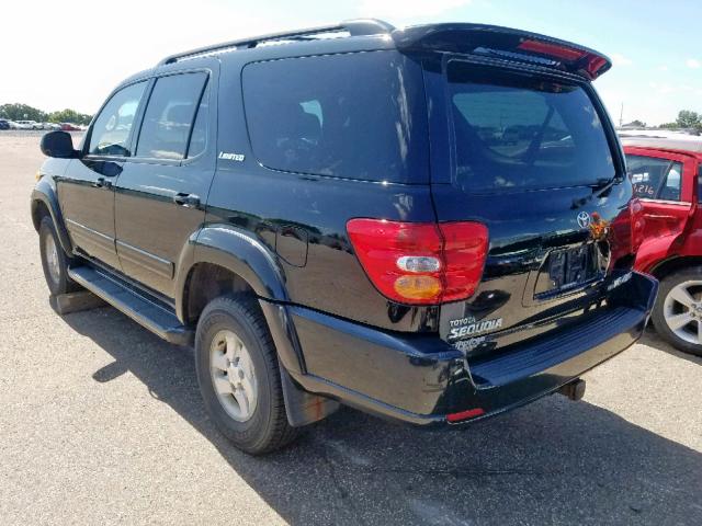 5TDBT48A02S091002 - 2002 TOYOTA SEQUOIA LI BLACK photo 3