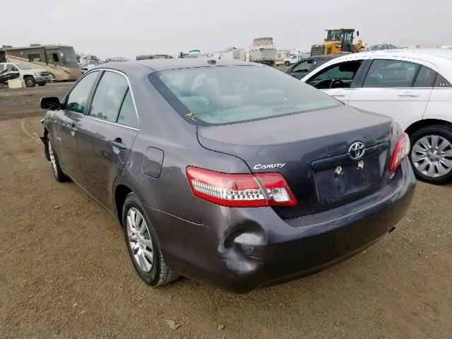 4T4BF3EK0BR201686 - 2011 TOYOTA CAMRY BASE CHARCOAL photo 3