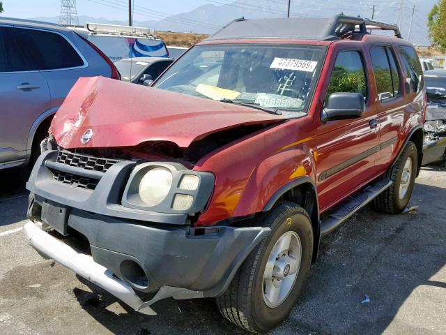 5N1ED28T52C585417 - 2002 NISSAN XTERRA XE BURGUNDY photo 2