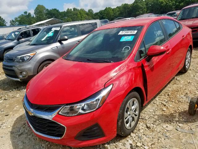 1G1BJ5SM0K7102047 - 2019 CHEVROLET CRUZE RED photo 2