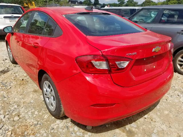 1G1BJ5SM0K7102047 - 2019 CHEVROLET CRUZE RED photo 3