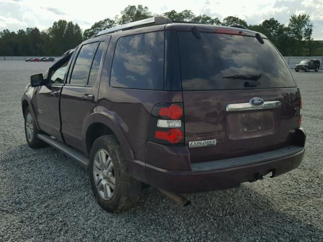 1FMEU75E97UA93896 - 2007 FORD EXPLORER L MAROON photo 3