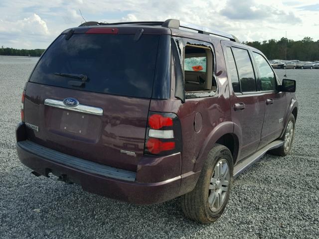 1FMEU75E97UA93896 - 2007 FORD EXPLORER L MAROON photo 4