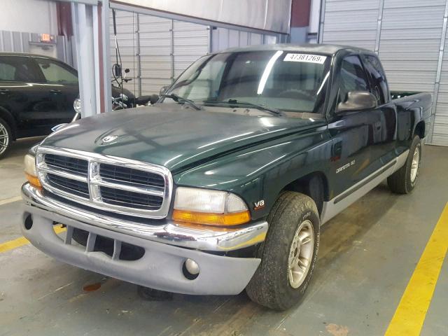 1B7GL22N8YS693765 - 2000 DODGE DAKOTA GREEN photo 2