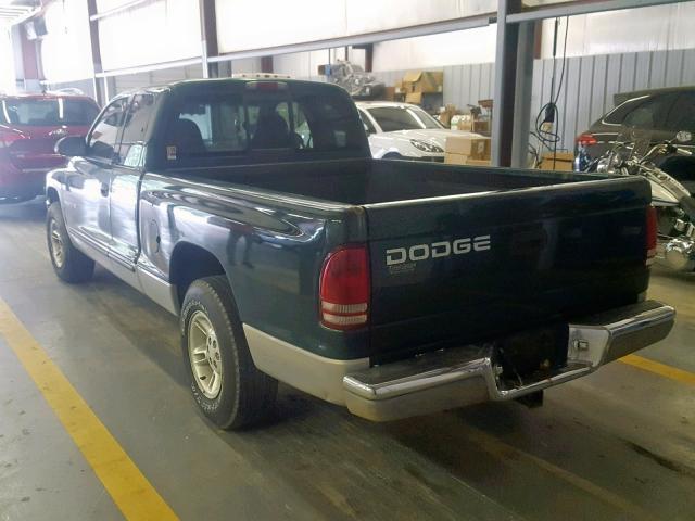 1B7GL22N8YS693765 - 2000 DODGE DAKOTA GREEN photo 3