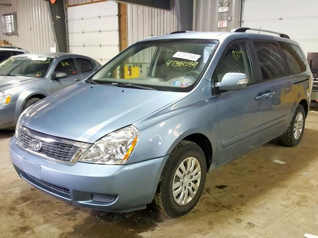 KNDMG4C74C6441922 - 2012 KIA SEDONA LX BLUE photo 2