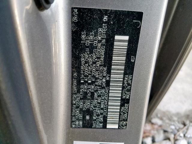 JTLKT324454005465 - 2005 TOYOTA SCION XB 灰色 照片 10