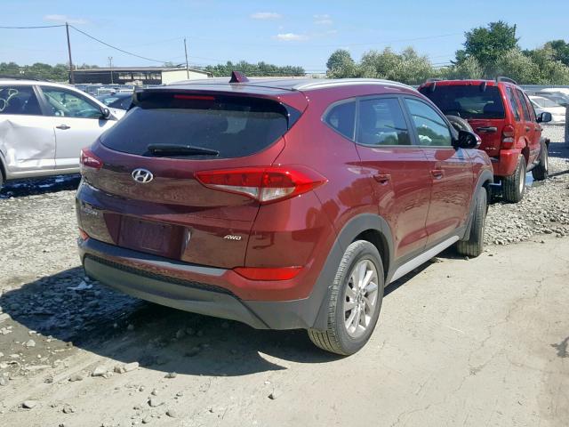 KM8J3CA47HU583455 - 2017 HYUNDAI TUCSON LIM RED photo 4