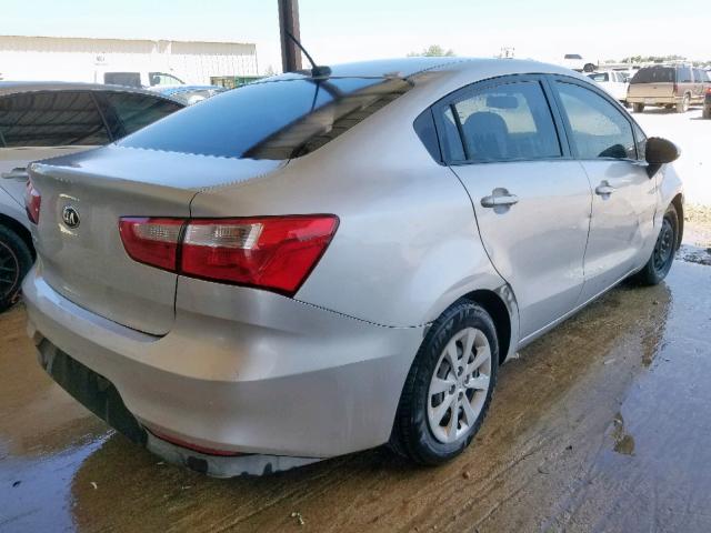 KNADM4A33G6543059 - 2016 KIA RIO LX SILVER photo 4