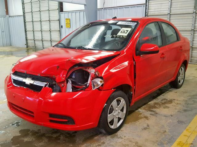 KL1TD5DE9AB069948 - 2010 CHEVROLET AVEO LS RED photo 2