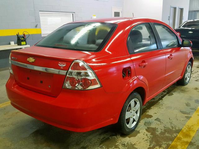 KL1TD5DE9AB069948 - 2010 CHEVROLET AVEO LS RED photo 4