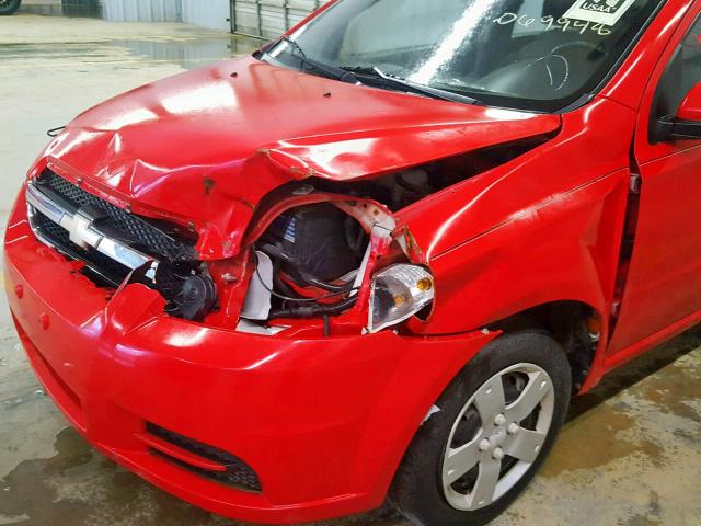 KL1TD5DE9AB069948 - 2010 CHEVROLET AVEO LS RED photo 9