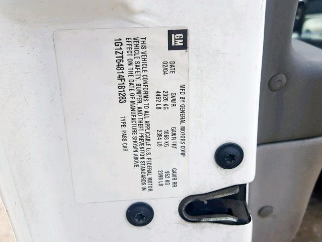 1G1ZT64814F181283 - 2004 CHEVROLET MALIBU MAX 白色 照片 10