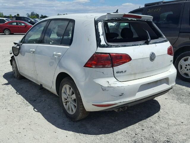 3VW2A7AU1FM053387 - 2015 VOLKSWAGEN GOLF TDI WHITE photo 3