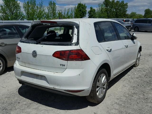 3VW2A7AU1FM053387 - 2015 VOLKSWAGEN GOLF TDI WHITE photo 4