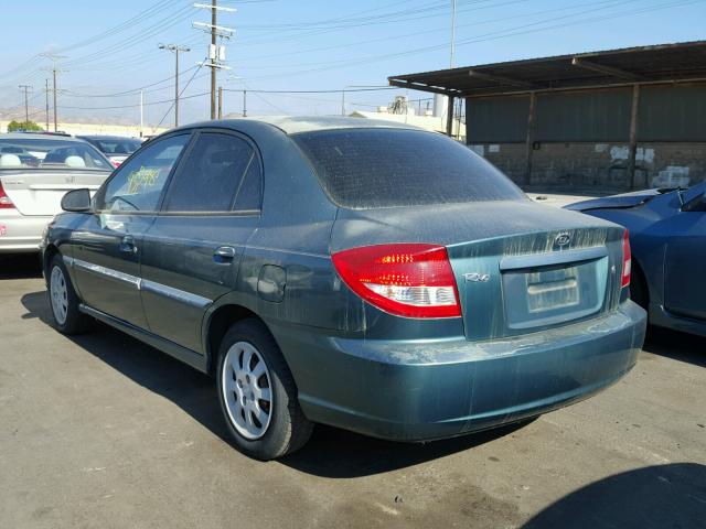 KNADC125X36259889 - 2003 KIA RIO GREEN photo 3