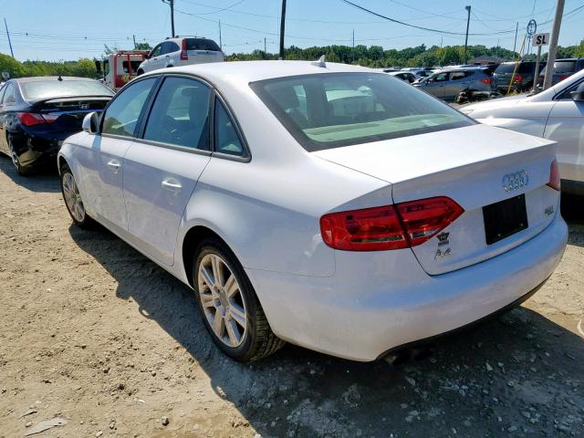 WAULF78K49N067370 - 2009 AUDI A4 2.0T QU WHITE photo 3