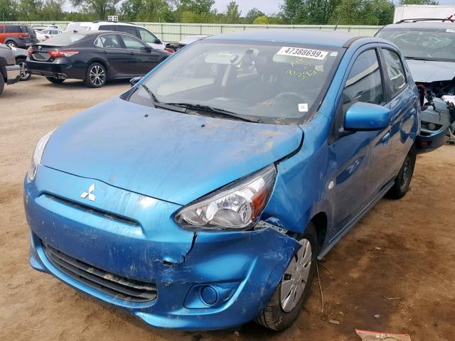 ML32A3HJ5FH053925 - 2015 MITSUBISHI MIRAGE DE BLUE photo 2