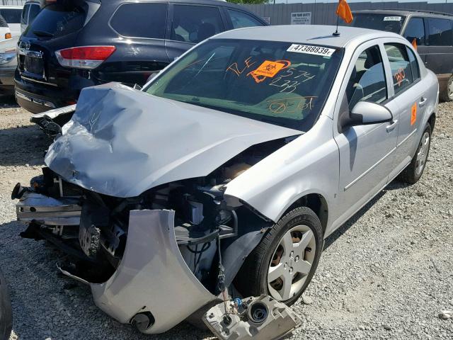 1G1AL55F777110561 - 2007 CHEVROLET COBALT LT SILVER photo 2