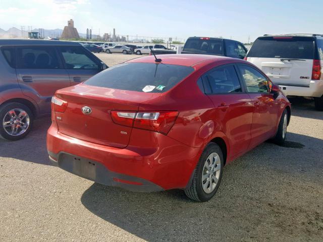 KNADM4A34D6231540 - 2013 KIA RIO LX RED photo 4