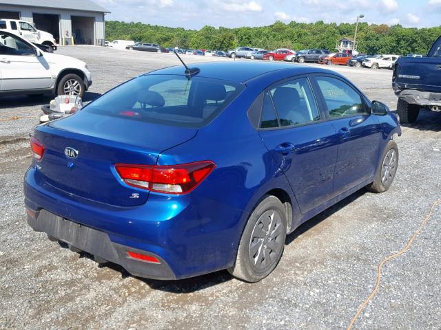 3KPA24AB3KE158154 - 2019 KIA RIO S BLUE photo 4