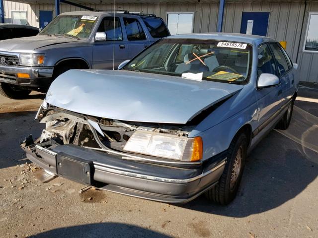 1FACP5245MG219299 - 1991 FORD TAURUS GL BLUE photo 2