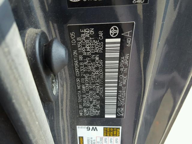 JTKDE177160097349 - 2006 TOYOTA SCION TC 灰色 照片 10