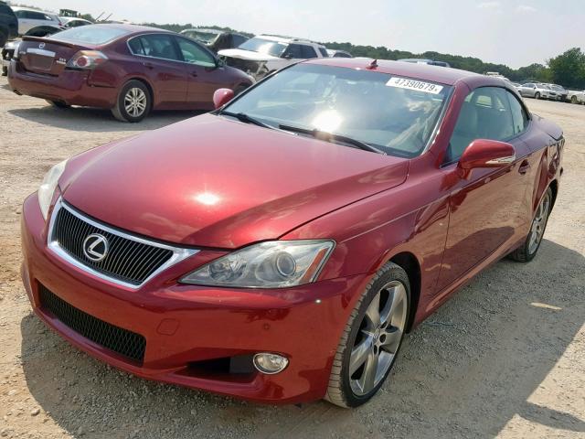 JTHFE2C27A2504344 - 2010 LEXUS IS 350 RED photo 2