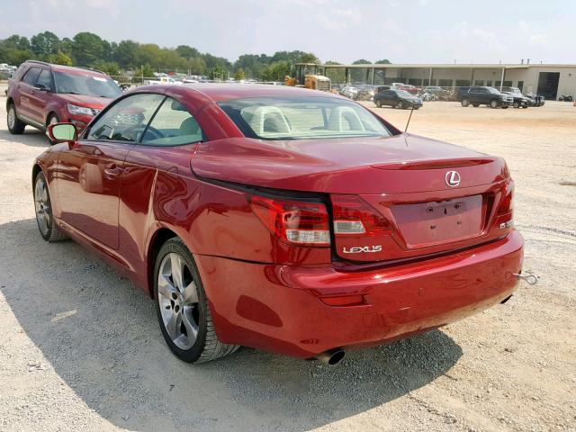 JTHFE2C27A2504344 - 2010 LEXUS IS 350 RED photo 3