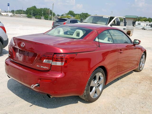 JTHFE2C27A2504344 - 2010 LEXUS IS 350 RED photo 4