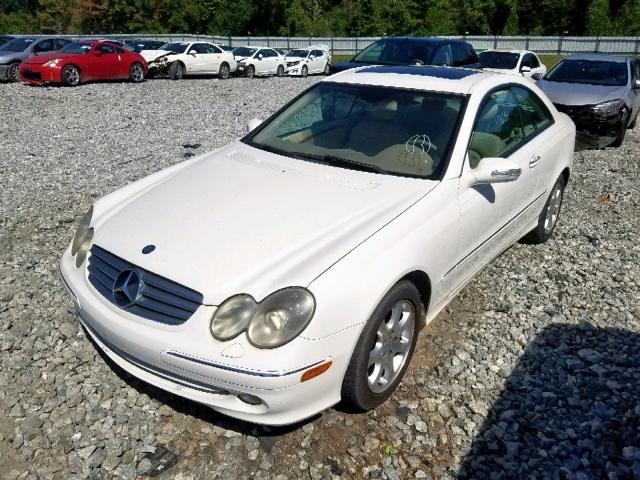 WDBTJ65J83F051194 - 2003 MERCEDES-BENZ CLK 320C WHITE photo 2