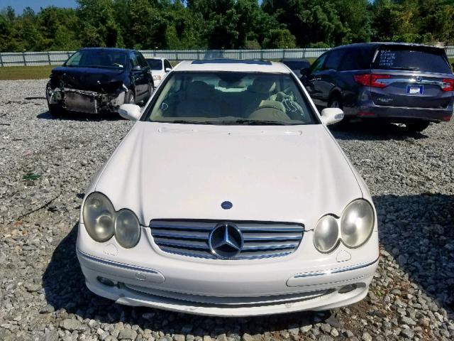 WDBTJ65J83F051194 - 2003 MERCEDES-BENZ CLK 320C WHITE photo 9