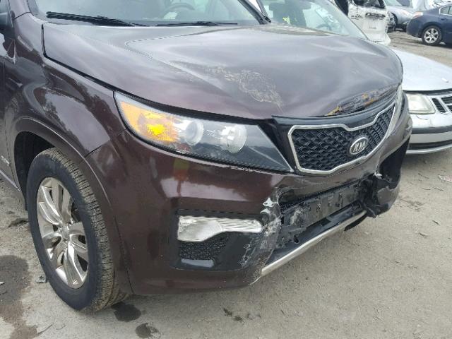 5XYKWDA20CG195241 - 2012 KIA SORENTO SX BURGUNDY photo 9