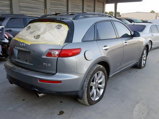 JNRBS08W54X404744 - 2004 INFINITI FX45 GRAY photo 4