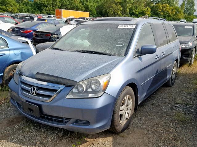 5FNRL38716B032984 - 2006 HONDA ODYSSEY EX BLUE photo 2