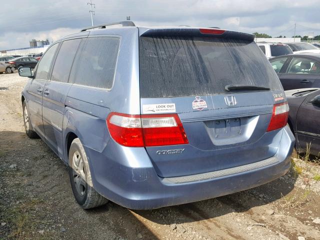 5FNRL38716B032984 - 2006 HONDA ODYSSEY EX BLUE photo 3