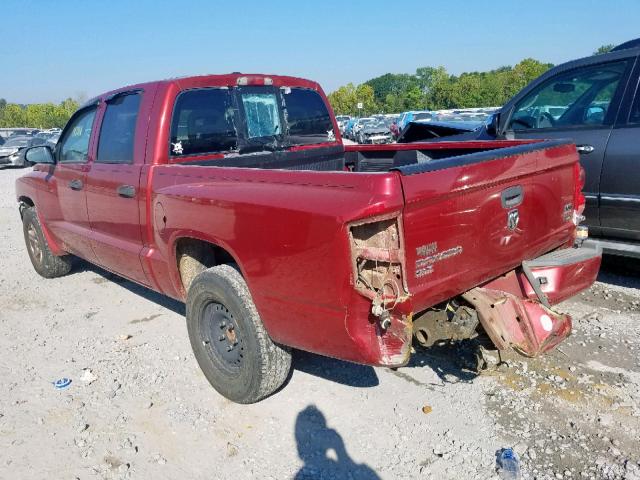 1D7HE48P27S194855 - 2007 DODGE DAKOTA QUA RED photo 3