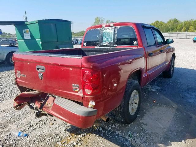 1D7HE48P27S194855 - 2007 DODGE DAKOTA QUA RED photo 4