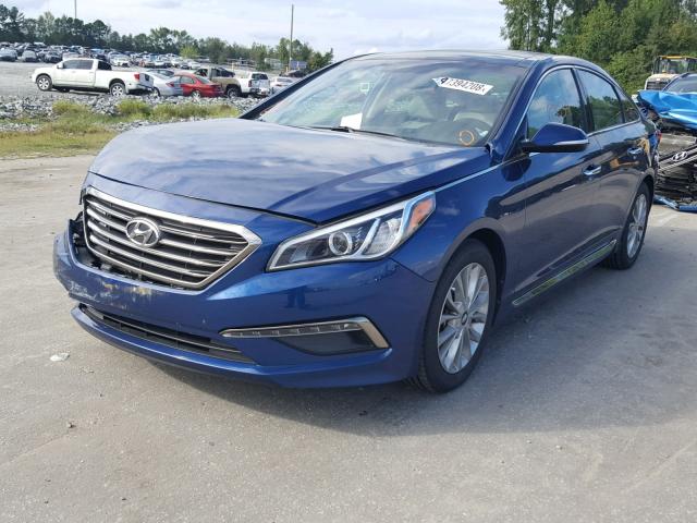 5NPE34AF4FH085539 - 2015 HYUNDAI SONATA SPO BLUE photo 2