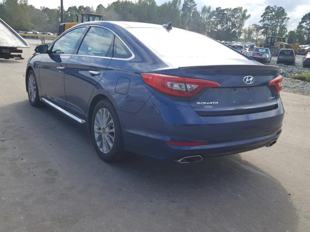 5NPE34AF4FH085539 - 2015 HYUNDAI SONATA SPO BLUE photo 3