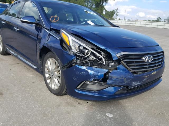 5NPE34AF4FH085539 - 2015 HYUNDAI SONATA SPO BLUE photo 9