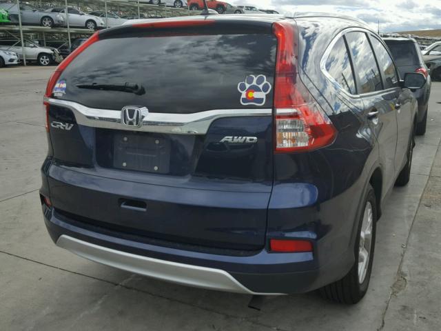 5J6RM4H71FL008615 - 2015 HONDA CR-V EXL BLUE photo 4