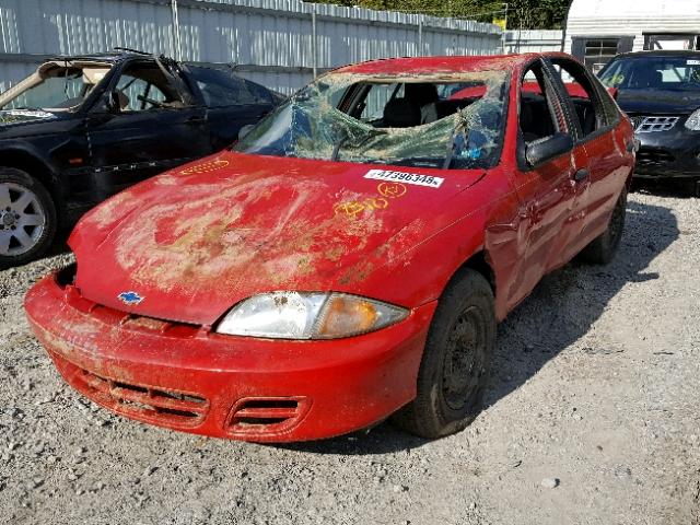 1G1JC524017248713 - 2001 CHEVROLET CAVALIER B RED photo 2