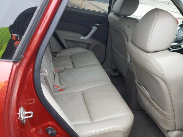 5J8TB18207A014618 - 2007 ACURA RDX RED photo 6