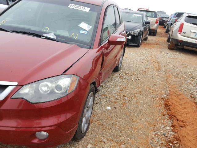 5J8TB18207A014618 - 2007 ACURA RDX RED photo 9